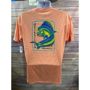 NWT Quiksilver Men's Small Orange T Shirt Waterman Collection Mahi Mahi